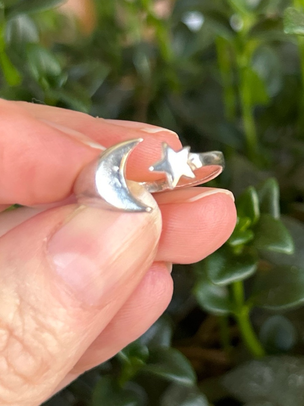 Sterling Silver Moon & Star Silver Wrap Ring